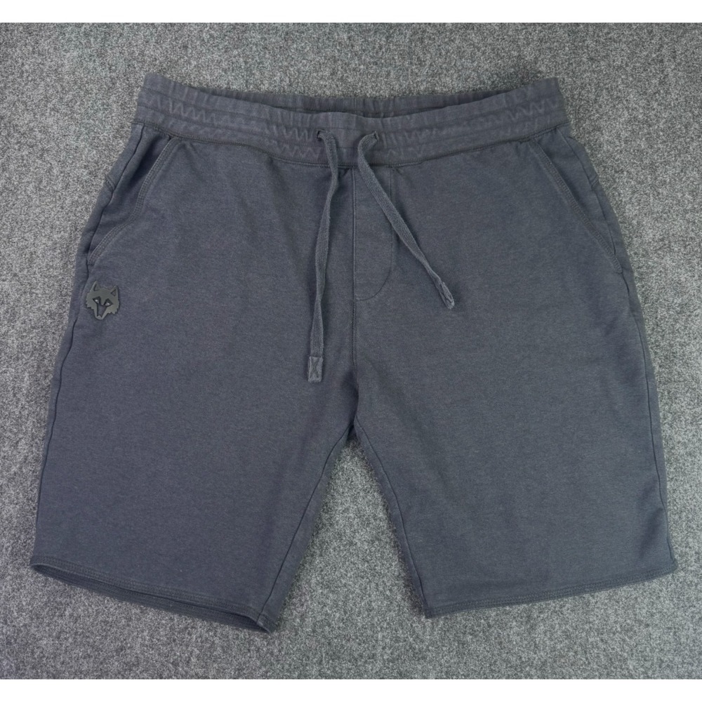 Greyson Golf Mens Fleece Sweatpant Shorts Grey Mens L Wolf Logo Athletic Pockets